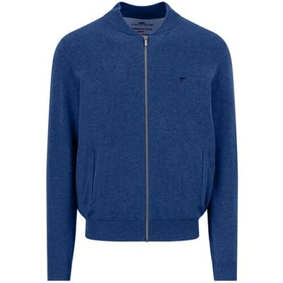 Fynch-Hatton Vest Cardigan College Superfine 3-Ply Cotton Harbor Blue / male