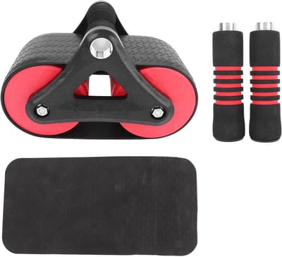 Buikspierwiel - Core Trainer - Thuis Sporten - Automatische Terugvering - Inclusief Kniepad - Rood