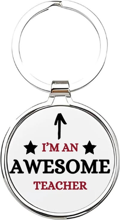 Akyol - i am an awesome teacher Sleutelhanger - Leraar - leraren - jufvrouw - leraar - basisschool juf - lerares - docente - onderwijzeres - basisschool - docent - middelbareschool lerares - de liefste juf - afscheidscadeau voor een juf - 4 x 7,5 CM