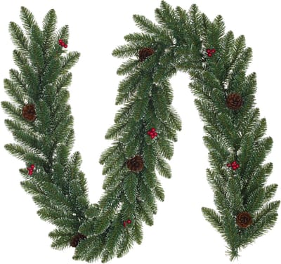 Black Box Trees - Creston guirlande bes groen frosted TIPS 200 - l270xd25cm - Kerstbomen