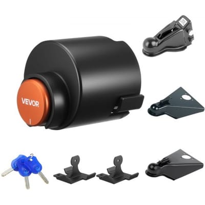 VEVOR aanhangwagenslot, compatibel met 50,8 mm en 58,7 mm platte kogelkoppelingen, antidiefstalslot met 3 sleutels, hoogbeveiligd slot voor campers, aanhangwagens en boten