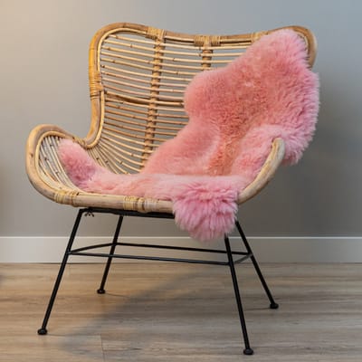 WOOOL Australisch Schapenvacht - Roze L (105x60cm) 100% Natuurlijk & Echt - Vloerkleed - ECO+