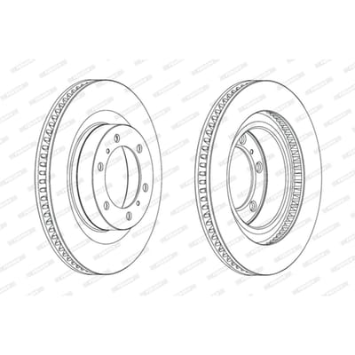 Remschijf FERODO DDF2093C-1 voorkant, geventileerd, 1 Stuk