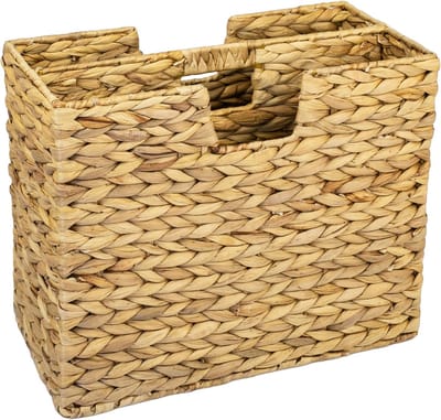 SNJY® Krantenbak - Lectuurbak - Tijdschriftenhouder - Magazinehouder - 2 Vakken - 20L x 40B x 33H cm - Lichtbruin