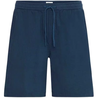 Solid Liam Seersucker Casual Short Heren Blauw dessin S