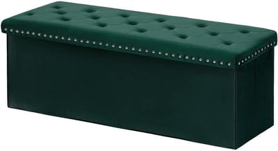 Opbergbank Fluweel - Ottomaanse bank Voetenbank - Woonkamer Organiseren - Getufte Stof - 110 x 40 x 40 cm - Groen