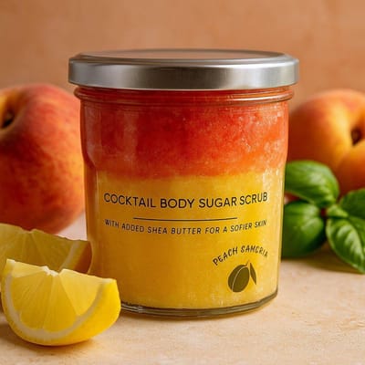 Vegan Cocktail Suiker Body Scrub - Perzik Sangria - Geparfumeerd - 300 Gram - Plantaardige Body Scrub