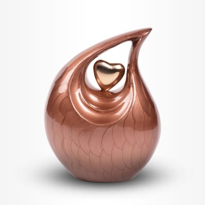 Teardrop Urn Groot 3 liter Koper Goudkleurig - Urn voor Menselijke As - Crematie Urn voor As Volwassenen - Dieren Urn voor As Crematie - Urn Hond - Urn Kat