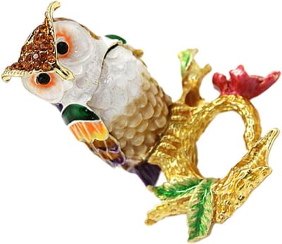 Sieraden Schatkistje - Uilenversiering Doosje - Display Opslag - Zinklegering Materiaal - 8.2X6.5X6.5CM - Diverse Kleur