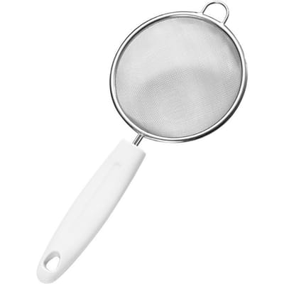 Fijnmazige Schuimspaan Roestvrij Staal Fijnmazige Voedselzeef Keuken Frituurhulpmiddel voor Olie Filter Small white