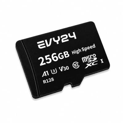 Evy24 Micro SD Kaart 256GB Pro - A1 U3 V30 Class 10 - Hoge Snelheid 160MB/s - Geschikt voor 4K Video, Smartphone, Camera, Drone en Nintendo Switch - Met Adapter