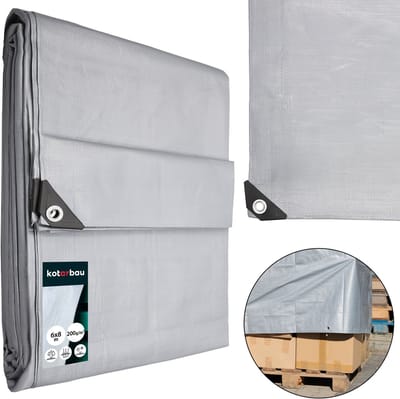 KOTARBAU® Afdekzeil - Polyethyleen - 6 x 8 m - Zilver - 160 g/m² - Waterdicht - Zeil Afdekking - Beschermzeil voor Meubels - Afdekzeil uv-bestendig