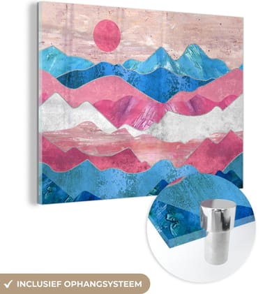 MuchoWow® Glasschilderij 40x30 cm - Schilderij acrylglas - Transgender - Marmer - Pride - Foto op glas - Schilderijen
