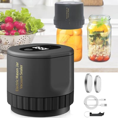 Elektrische Vacuümsealer Voor Weckpotten - Vacuümverzegelingsmachine - Draadloze Mason Jar-Sluitmachine Met Opener En 10 Deksels