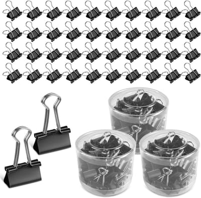 Vouwback klemmen - Metalen clips - Documenten organiseren - Opvouwbaar ontwerp - 120 stuks 19 mm - Zwart