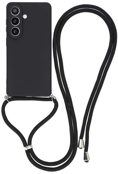 Coverup Hoesje - Geschikt voor Samsung Galaxy A57 Hoesje - Coverup Colour TPU Back Cover met Koord - Charcoal Black