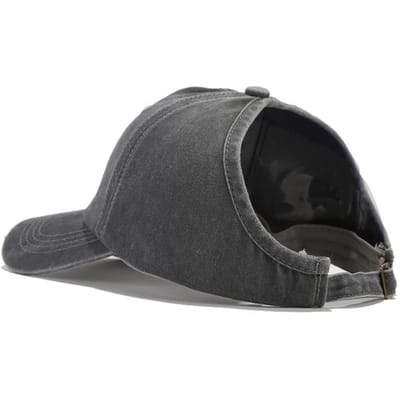 Nieuwe Retro Gewassen Backless Baseballpet Veelzijdige Zonbescherming Buiten Zonnehoed Zomer Holle Petten Voor Dagelijks Gebruik black