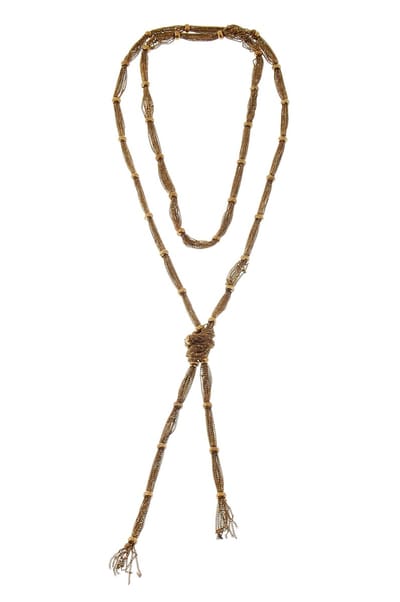 Behave - lange damesketting bronskleur - boho knoopstijl zomerlook