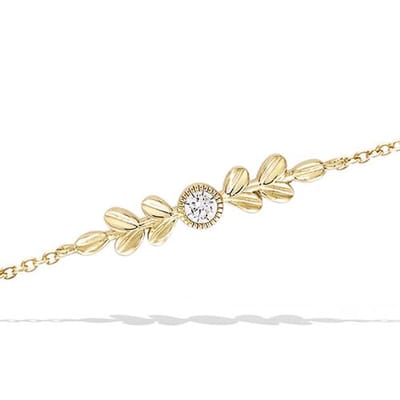 CHIVAL Armband 18K Verguld Goud "Golden Leaf" – Luxe, Hypoallergeen, Zirkonia, Cadeau voor Haar, Liefde, Romantiek, Geschenkverpakking, Glimmend, Sieraad, Kerst