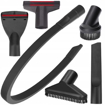 Sillar Stofzuiger Opzetstukken Set 6-delig – 32 mm / 35 mm met Adapter – Kierenzuigmond, Meubelborstel, Ronde Borstel en Flexibele Slang – Voor Kärcher, Parkside en Electrolux