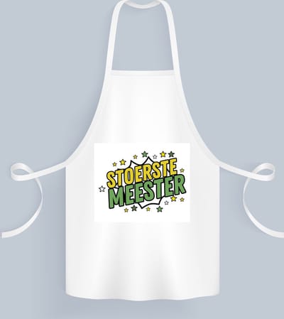Akyol - stoerste meester Keukenschort - Meester - beste meester - school - verjaardagscadeau - afscheidscadeau - kado - 82 bij 71 cm