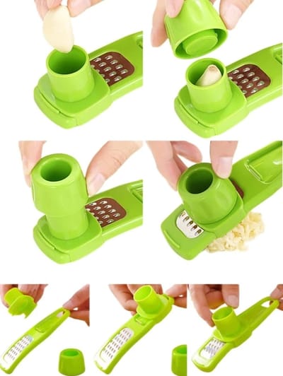 Waledano® knoflookpers - knoflookmaker - Gemberrasp - Handig en Gemakkelijk te Reinigen - Knoflooksnijder - Groen