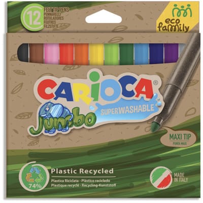 Carioca Eco Family Jumbo viltstift Meerkleurig 12 stuk(s)