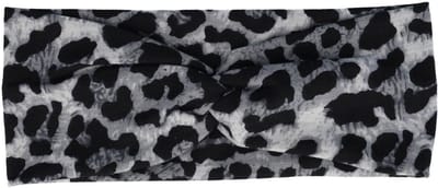 Haarsoires Haarband Twist 9cm – Panterprint – Jersey Stof – Grijs Zwart - Zachte Knoop Hoofdband - Haaraccessoire voor Dames & Meisjes