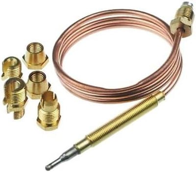 Universele Gas Thermokoppel - Reserveonderdeel Kachel - Gastoestellen Beveiligen - 600mm Koperen Lengte - Meerdere Fittingen - Koper