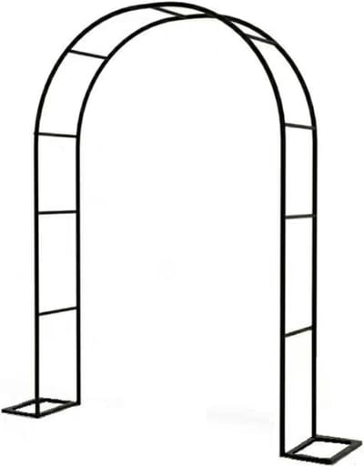 Rozenboog Tuin - Klimplant Steun - Tuin Decoratie - Weerbestendig Metaal - 180x220 cm - Zwart