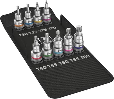 TORX Bitset met Houderfunctie voor Schroeven, 9 Delen