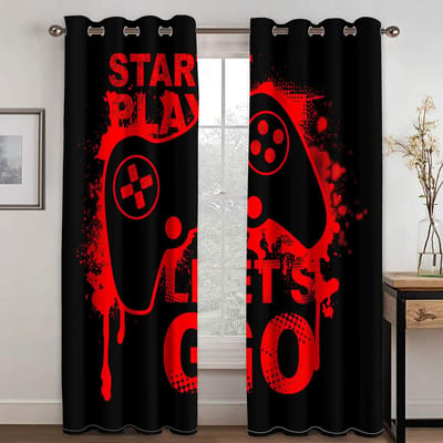 Rood Favoriet Bij Spelers Gordijnen Voor Woonkamer Gordijn Gordijnen Raam Voor De Slaapkamer Accessoires Decor 100W160H(CM)40x63in&Grommet Top