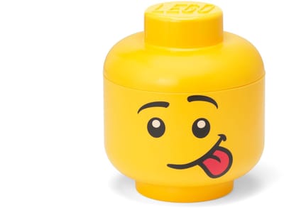 Opbergbox Iconic Hoofd Silly 16 cm, Geel - LEGO