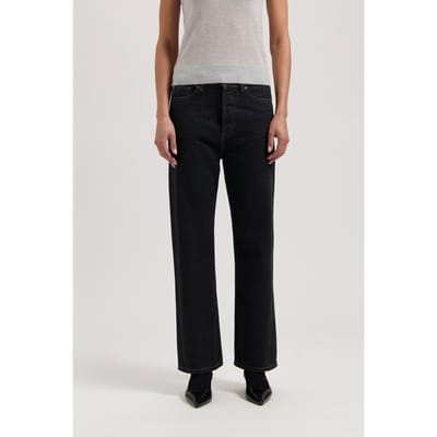 Mud Jeans Emma Low Loose - Dry Black Dry Black Maat: W26L30 | Straight Jeans Outlet | Dames | Zwart