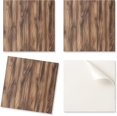 Vinyl wandtegeldecoratie voor kantoor met natuurlijk houtpatroon, 20x20x20 cm