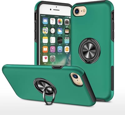Telefoonhoesje Met Vingerring & Magneet voor Telefoohouders - Hoesje Geschikt voor: iPhone 7 Plus / 8 Plus - Anti-drop harde cover - Groen