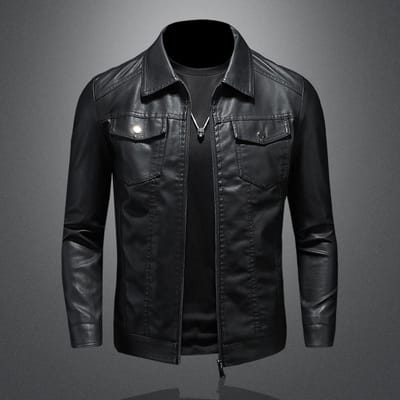 Herenleren jas Lente Herfst Winter Koreaanse Editie Slim Fit Trend Fleece Verdikte Locomotiefjas Herenleren jas M black