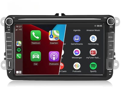 Carplay autoradio voor Volkswagen Polo T5 Passat Tiguan Touran Golf 5 6 | 2003 t/m 2020 | 8 INCH | Draadloos Apple Carplay en Android Auto | 4GB + 64GB | 4-Core | Denago | 2025 model | Bluetooth & Wifi