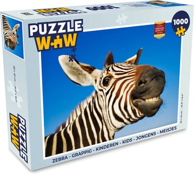 Puzzel Zebra - Grappig - Kinderen - Kids - Jongens - Meisjes - Legpuzzel - Puzzel 1000 stukjes volwassenen
