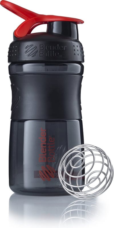 BlenderBottle® | SportMixer Tritan Flip | 590 ml | ZWART/ROOD | Shakebeker | Shaken zonder klonten en zonder te lekken!