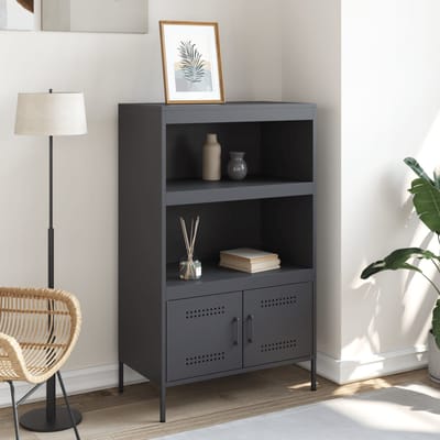 vidaXL - Hoge - kast - 68x39x113 - cm - staal - antracietkleurig