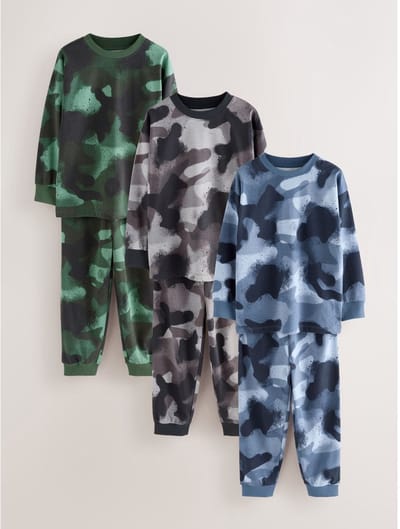 Next - Jongens - Set van 3 pyjama's met lange mouwen - Blauw