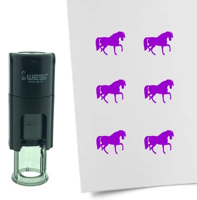 CombiCraft Stempel Paard 10mm rond - paarse inkt