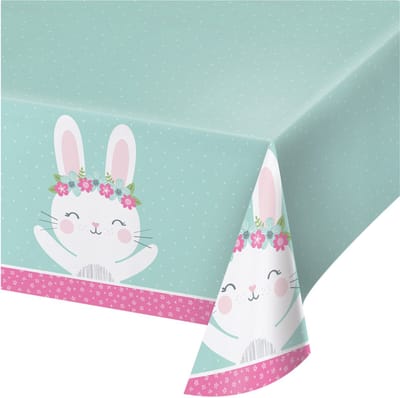 BIGIEMME SRL - Plastic tafelkleed klein konijntje mint 137 x 259 cm voor verjaardag