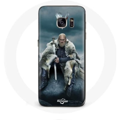 Coque - Vikings - Samsung Galaxy S7 - Protection Rigide - Logo V - Épée Gris gris