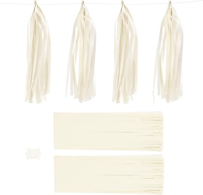 Tassels, afm 12x35 cm, 14 gr, off-white, 12 stuk/ 1 doos
