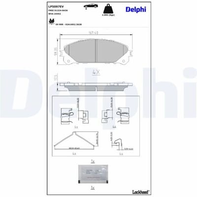 Remblokkenset, schijfrem DELPHI LP5097EV