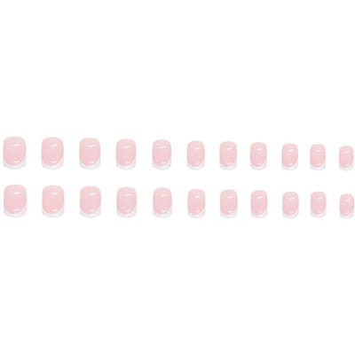 24 Stuks Korte Vierkante Witte Franse Stijl Nepnagels & 1 Stuk Nagelvijl & 1 Vel Nageltape Franse Tip Press On Nagels Nagelbenodigdheden