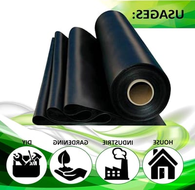 Rubber op rol - Rubberen plaat folie - Bescherming isolatie - Industriële kwaliteit EPDM - 20cm breed 3mm dik - Zwart