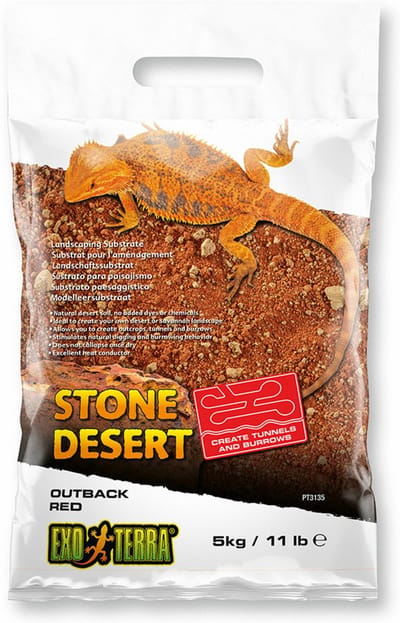 Exo Terra - Bodembedekking - Reptielen - Stone Desert Substraat Outback Red 5kg - 35x20x6cm Rood - 1st